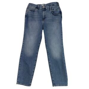 Good American jeans Blue Indigo Womens 14/32 Crossover Waistband Slim Straight